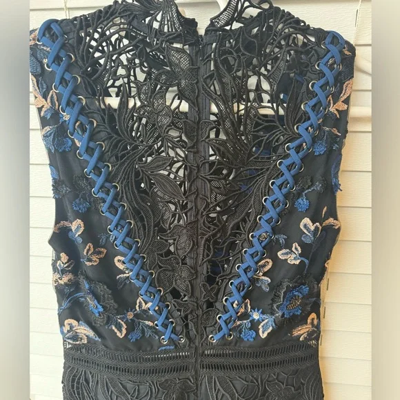 Self Portrait Clementine embroidered guipure lace dress